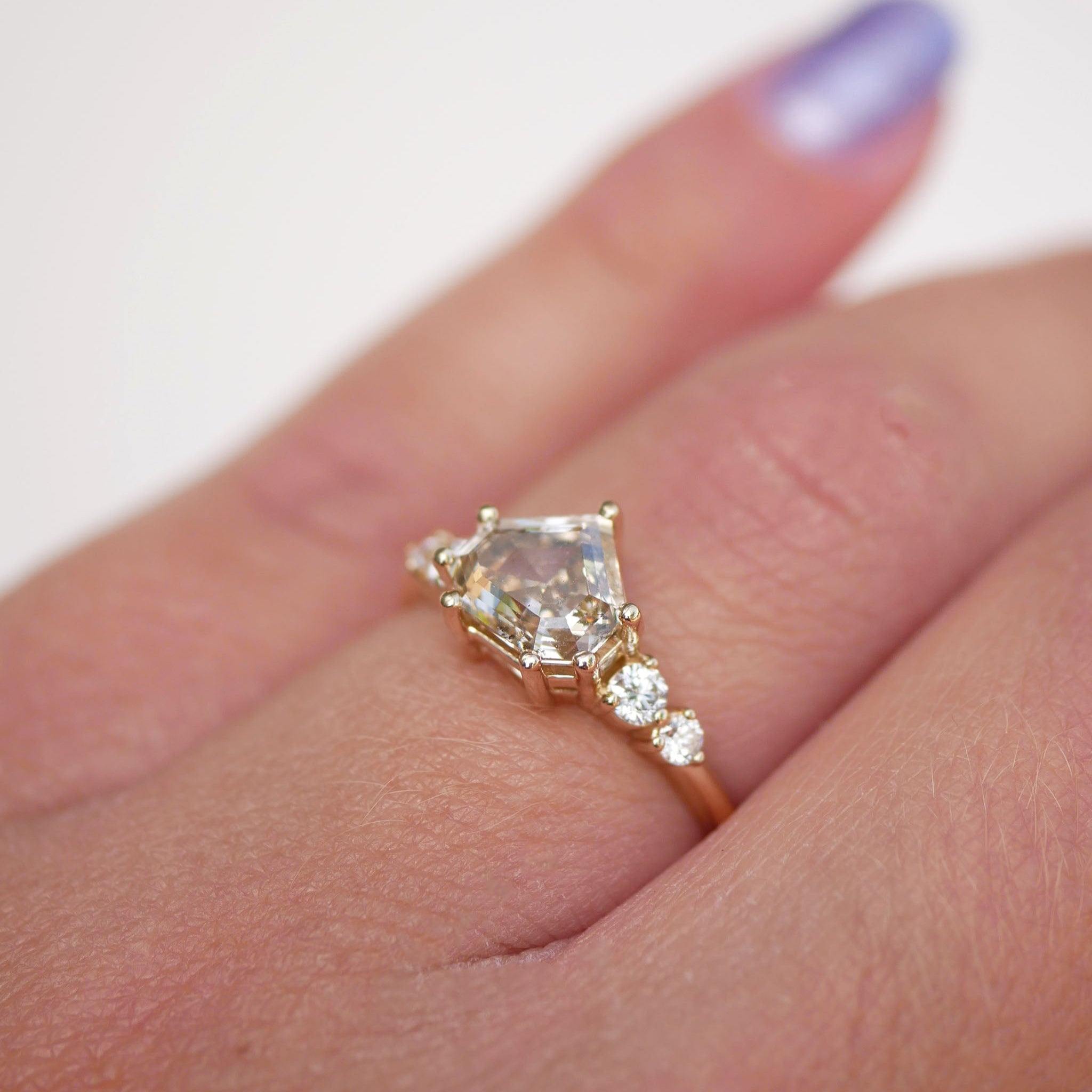 1.58ct Champagne Shield Step Cut <br><b>Emily Warden Designs</b> | Champagne Diamond Ring