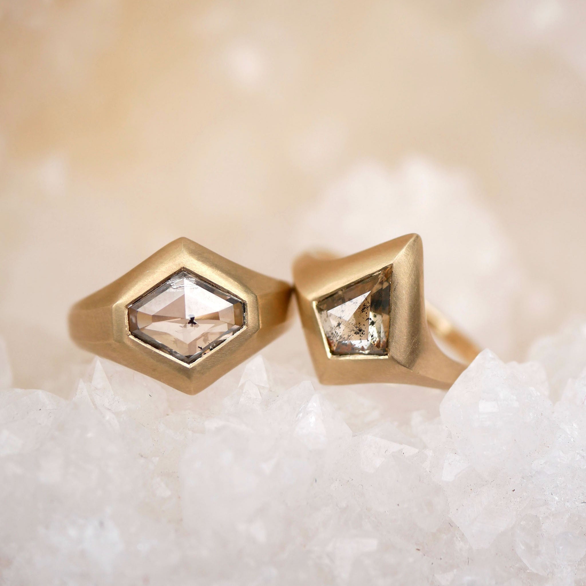 1.44ct Kite Rosecut <br><b> Emily Warden Designs </b>| Rustic Kite Diamond Signet