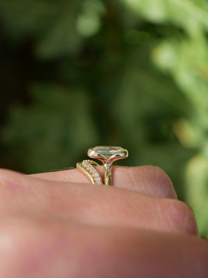 1.71ct Cushion Brilliant <br><b> Emily Warden Designs </b>| Elongated Cushion Partial Bezel Ring