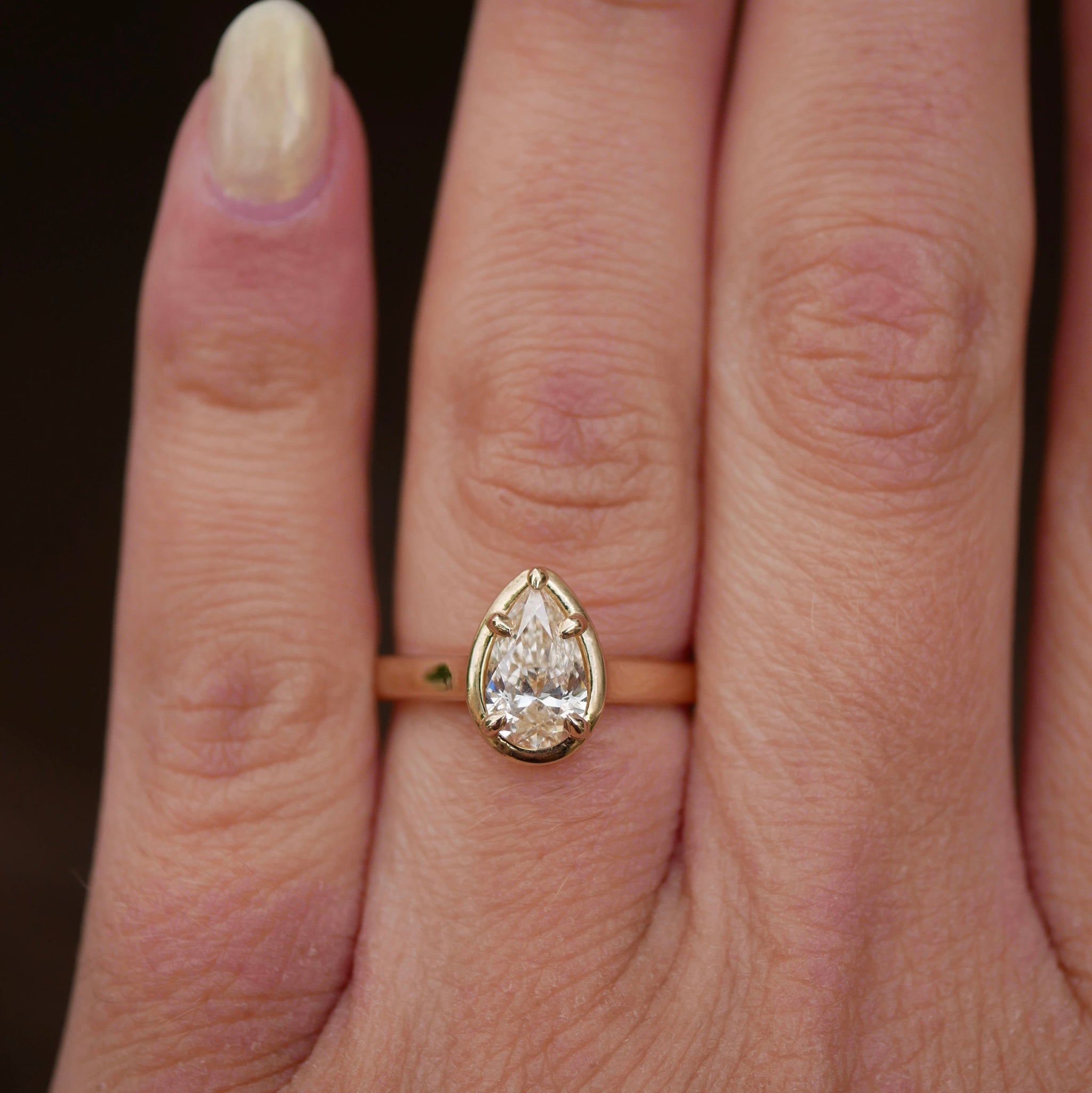 1.02ct Pear Brilliant <br><b> Emily Warden Designs </b>| Collette Pear Diamond Ring