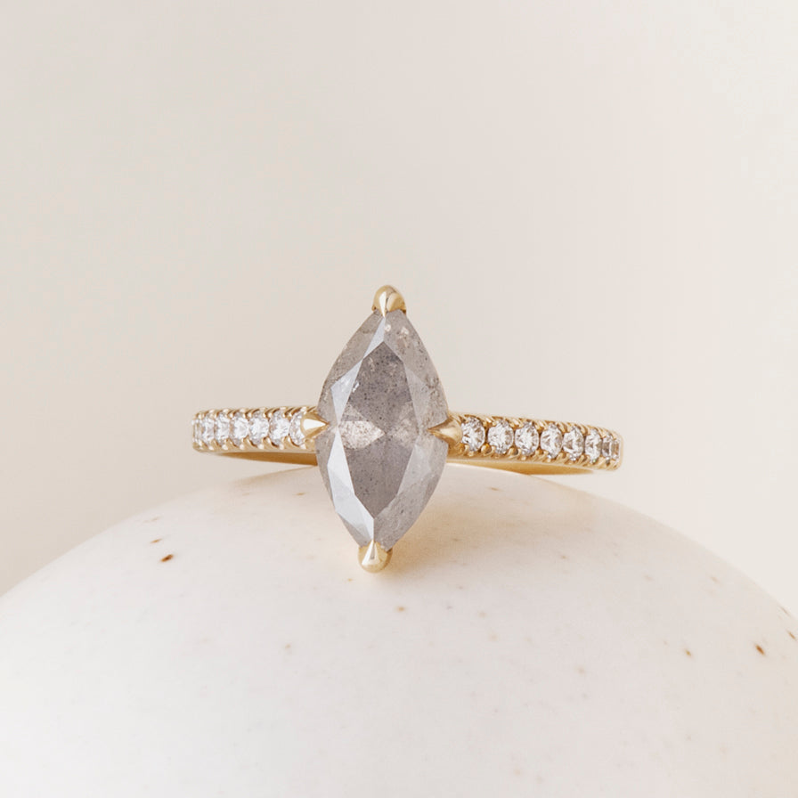 2.06ct Salt and Pepper Marquise Brilliant <br><b> ATTIC </b>| Nova Ring