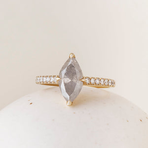 2.06ct Salt and Pepper Marquise Brilliant <br><b> ATTIC </b>| Nova Ring