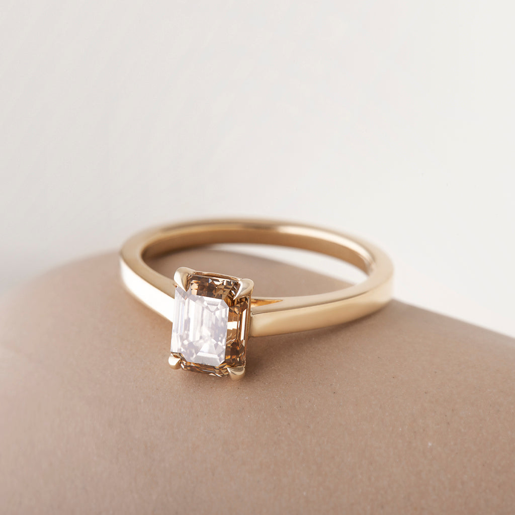 1.44ct Champagne Cut Corner Rectangle Step Cut <br><b> ATTIC </b>| Eddie Ring