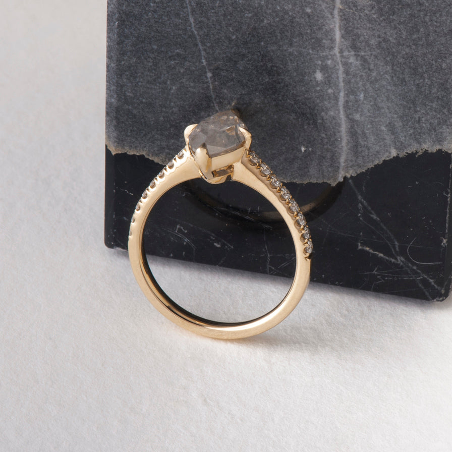 2.06ct Salt and Pepper Marquise Brilliant <br><b> ATTIC </b>| Nova Ring