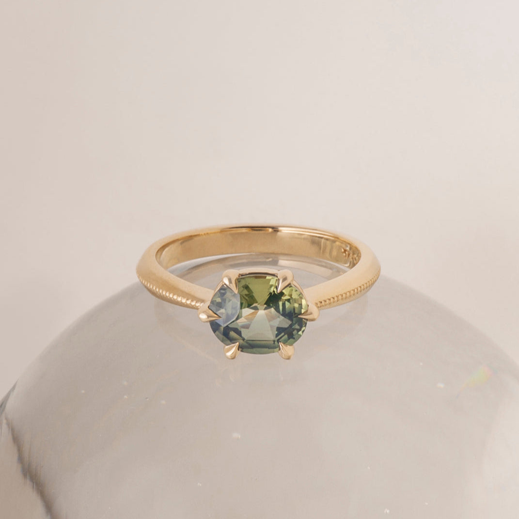 1.65ct Oval Brilliant Sapphire <br><b> ATTIC </b>| Milgrain Sophie Ring