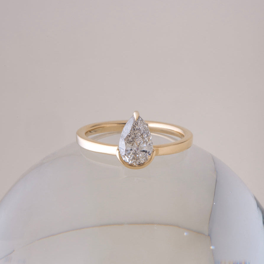 1.08ct Salt and Pepper Pear Brilliant <br> <b>ATTIC </b>| ATTIC Ring