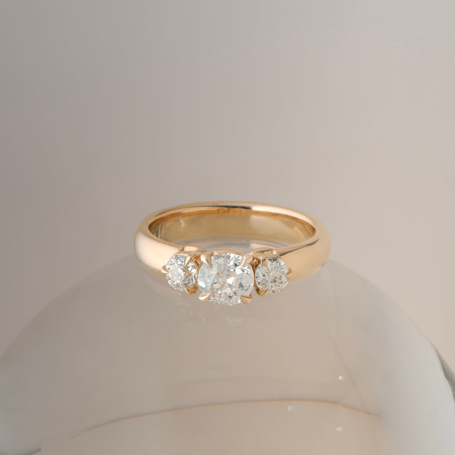 0.92cttw Antique Old European Cut Diamonds <br><b> ATTIC </b>| Carmel Ring