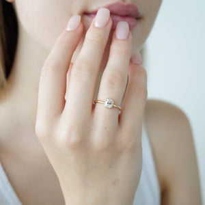 0.88ct Antique Old Mine Cut Diamond <br><b> Brockton Gems</b> | Elongated Old Mine Engagement Ring