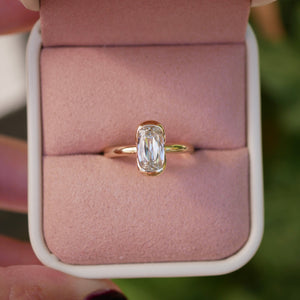 1.71ct Cushion Brilliant <br><b> Emily Warden Designs </b>| Elongated Cushion Partial Bezel Ring