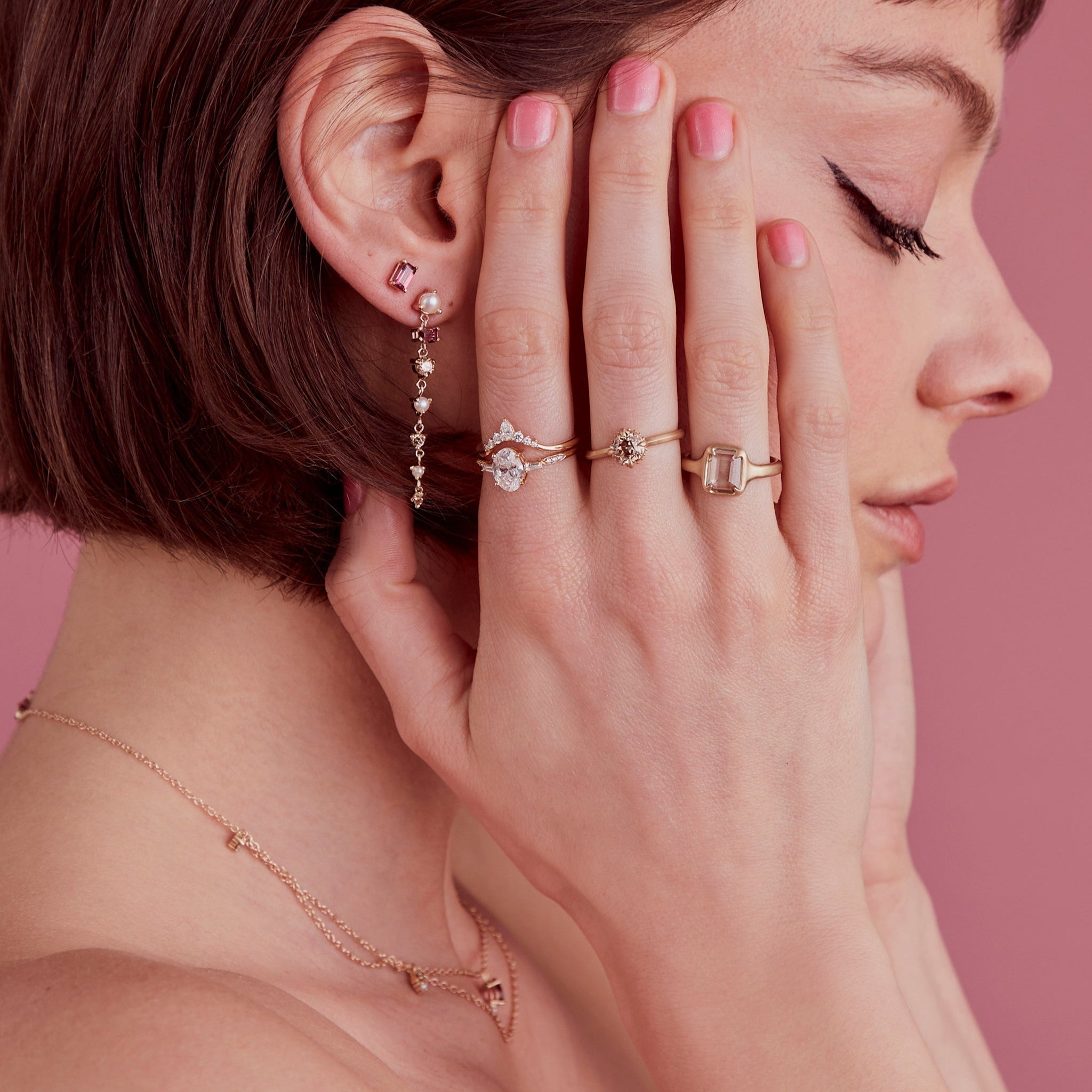 1.03ct Modern Antique Old European Cut <br><b> Emily Warden Designs </b>| Round Hidden Halo Ring