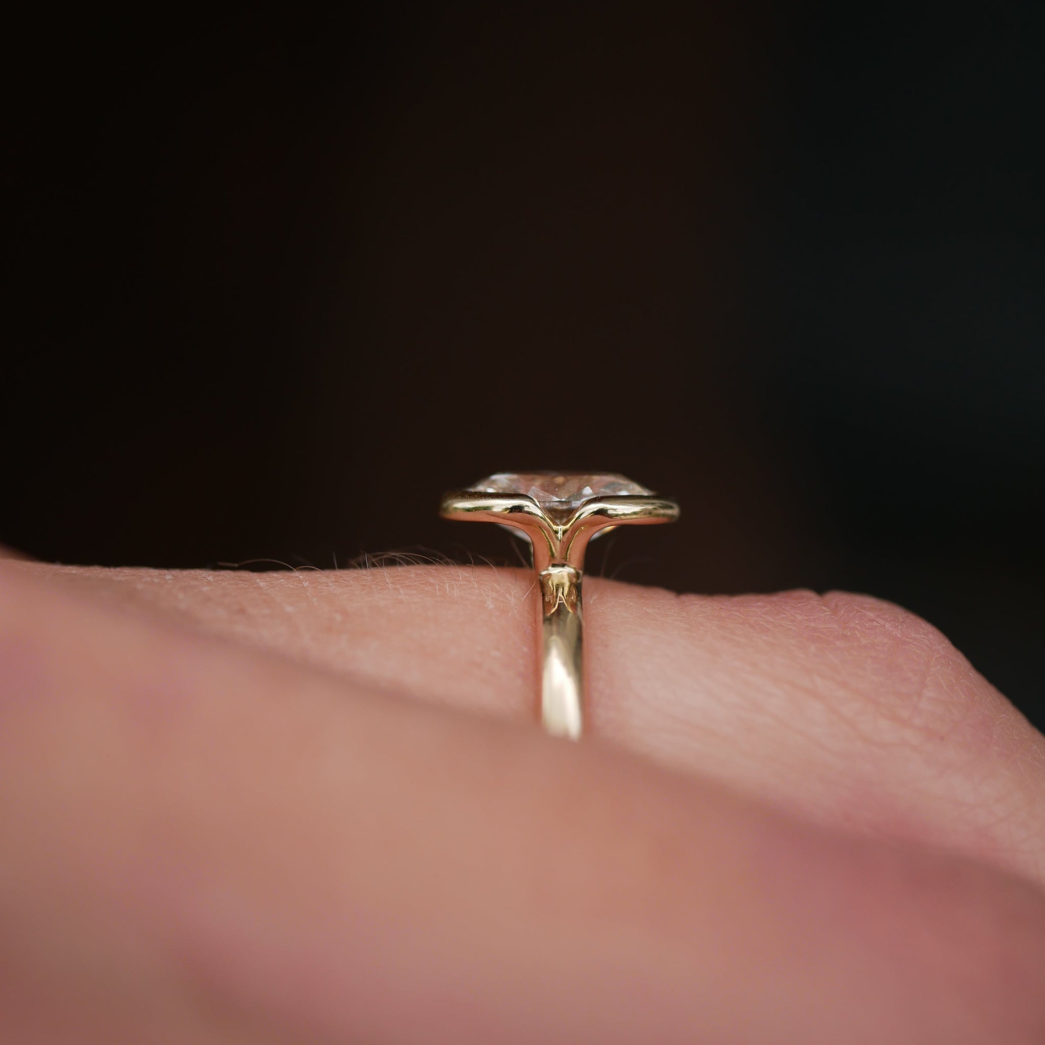 1.30ct Oval Brilliant <br><b> Emily Warden Designs </b>| Partial Bezel Ring