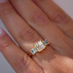 3.22cttw Cut Corner Rectangle Brilliant Sapphire <br><b> Emily Warden Designs </b>| Radiant Sapphire Triology