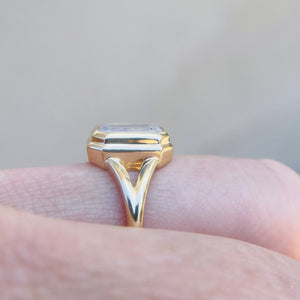 2.16ct Fancy White Cut Corner Rectangle Step Cut <br><b> Jilian Maddin </b>| Diamond Fontaine Ring