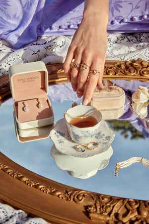 0.60ct Pear Brilliant Sapphire <br><b> Emily Warden Designs </b>| Moissanite Sapphire Toi et Moi