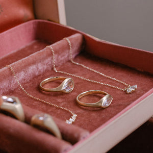 1.00ct Pear Rosecut <br><b> Emily Warden Designs </b>| Rosecut Diamond Pear Signet