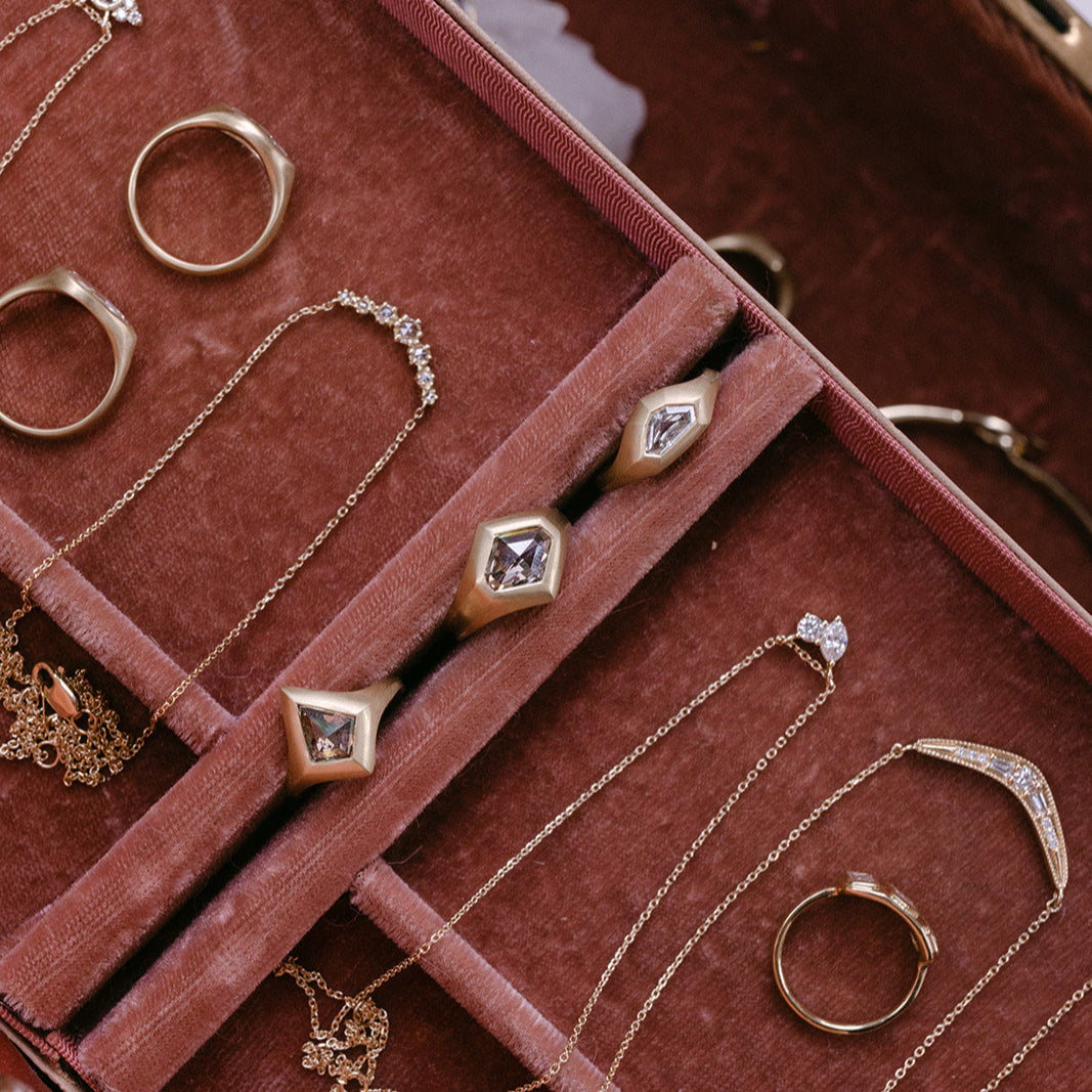 0.70ct Shield Step Cut <br><b> Emily Warden Designs </b>| Shield Diamond Signet