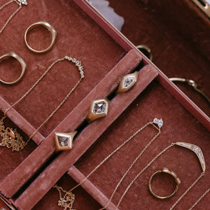 0.70ct Shield Step Cut <br><b> Emily Warden Designs </b>| Shield Diamond Signet