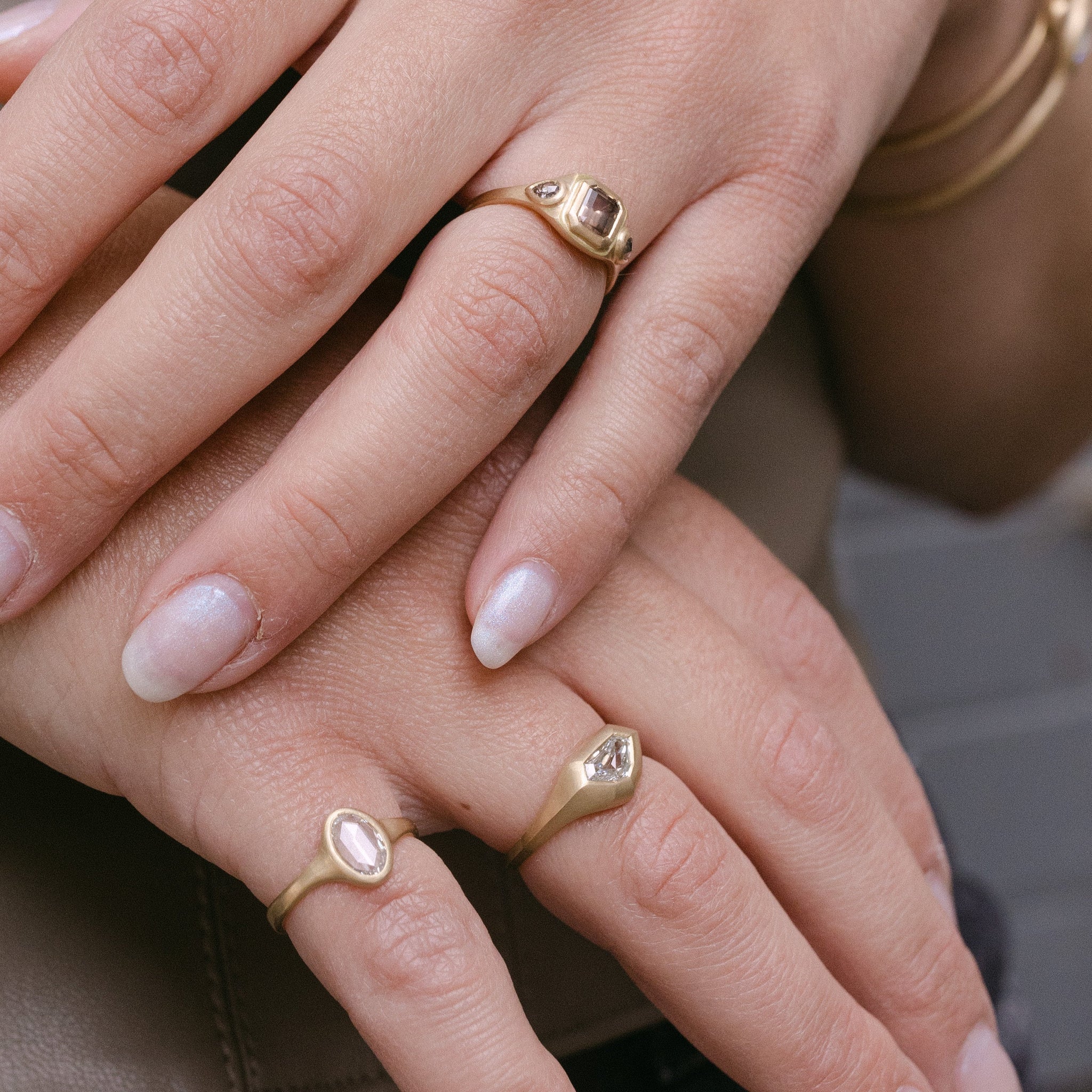 0.70ct Shield Step Cut <br><b> Emily Warden Designs </b>| Shield Diamond Signet