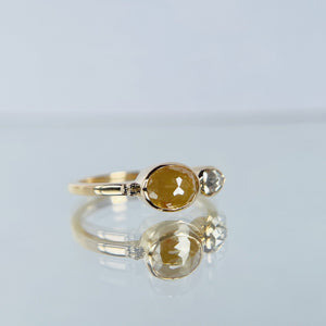 1.20cttw Oval and Pear Rosecuts <br><b> Jilian Maddin </b>| Aria Ring