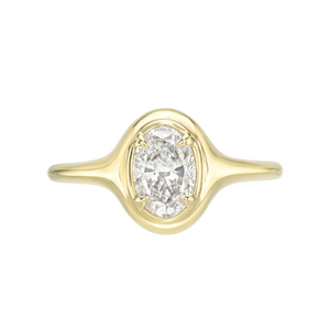 0.90ct Oval Brilliant <br><b> Maggi Simpkins </b> | Oval Skinny Signet Ring