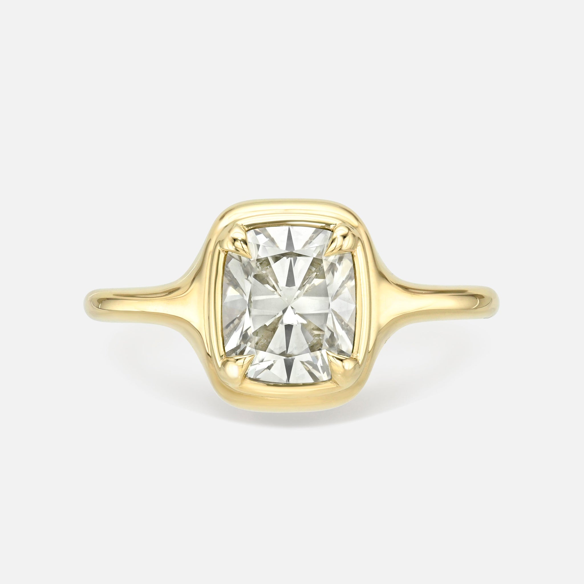 1.51ct Modern Antique Old Mine Cut <br><b> Maggi Simpkins </b> | Cushion Skinny Signet Ring