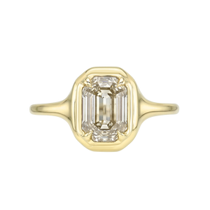 2.09ct Cut Corner Rectangle Step Cut <br><b> Maggi Simpkins </b> | Emerald Skinny Signet Ring
