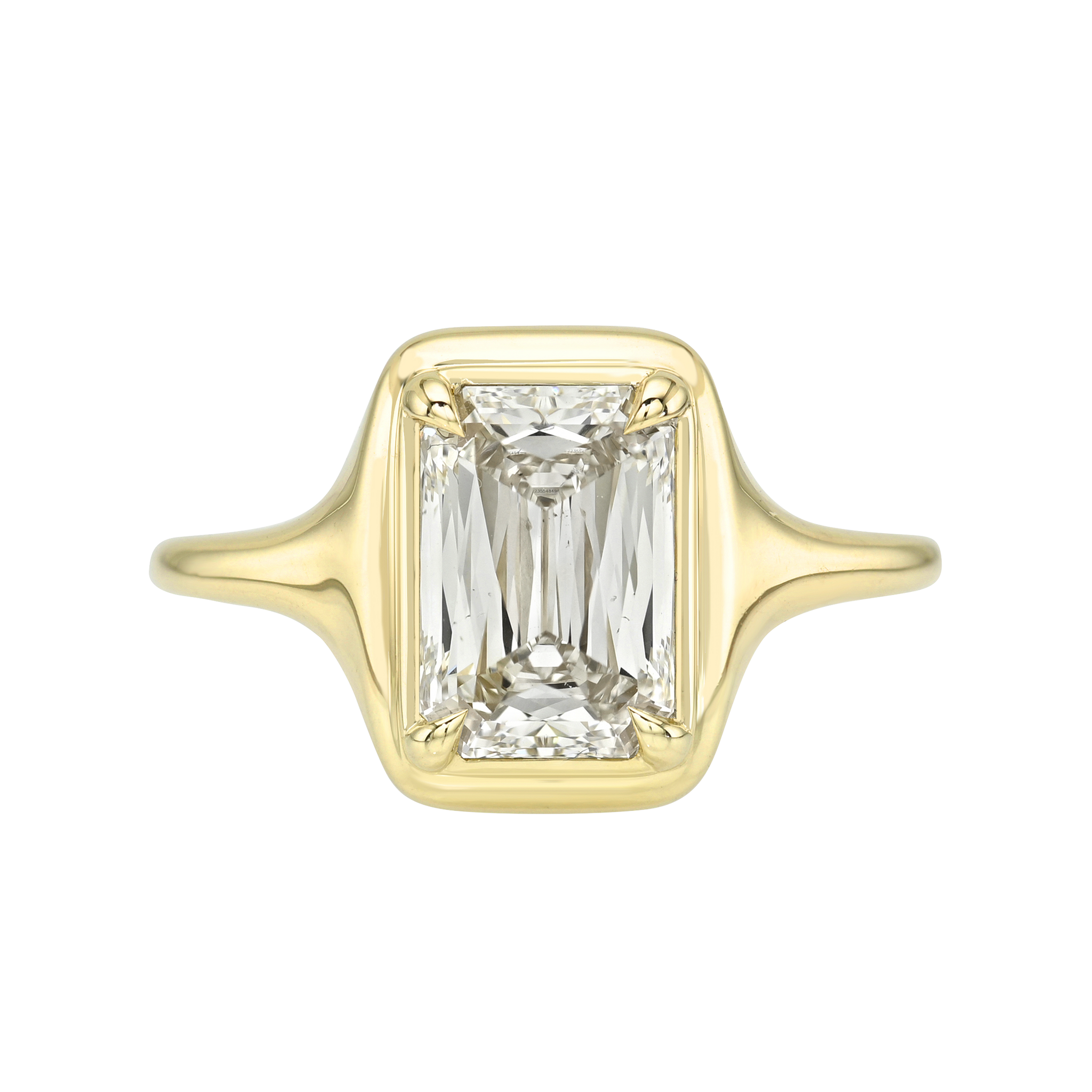 2.13ct Cut Corner Rectangle Brilliant <br><b> Maggi Simpkins </b> | Scissor Cut Skinny Signet Ring
