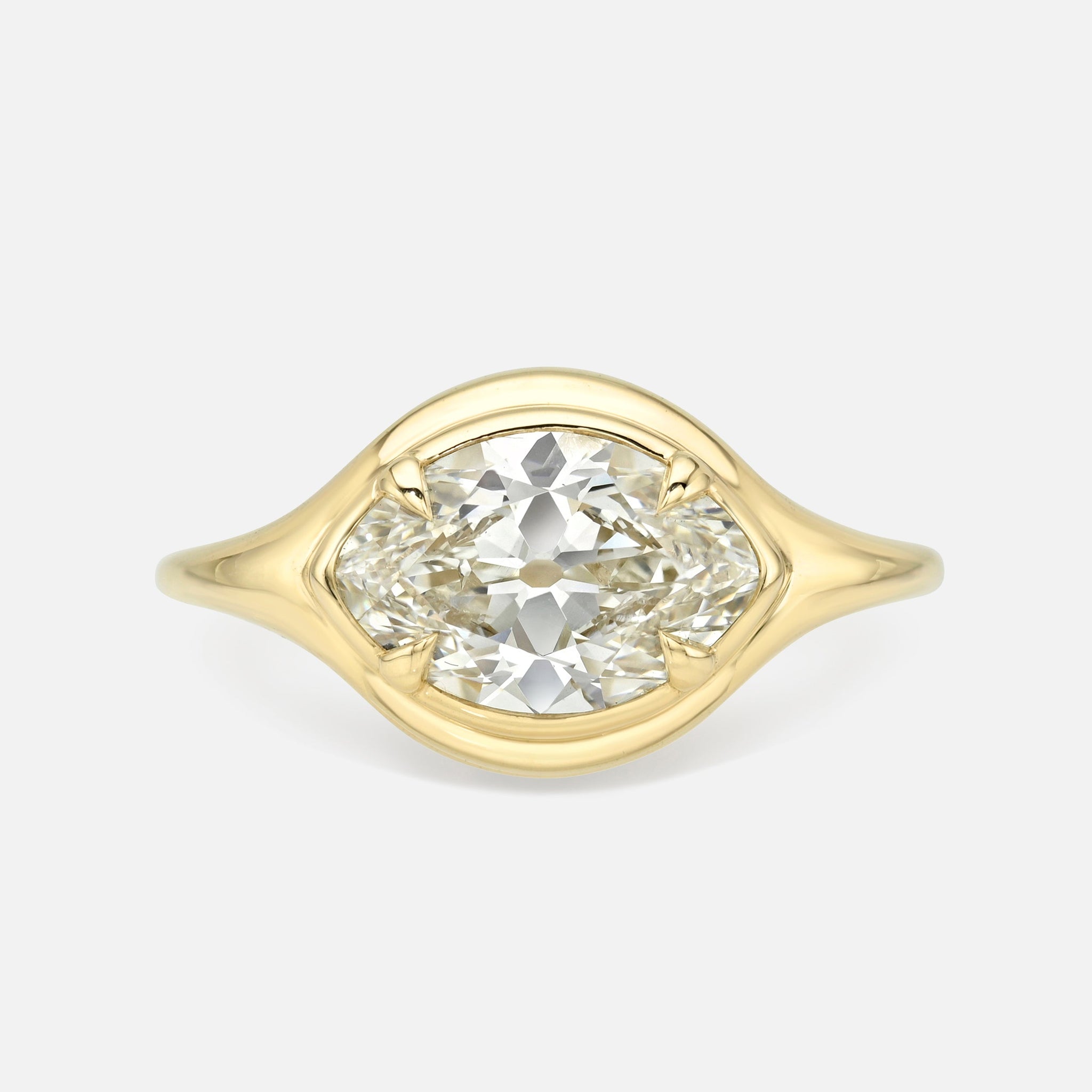 2.02ct Modern Antique Moval Brilliant <br><b> Maggi Simpkins </b> | Moval Skinny Signet Ring