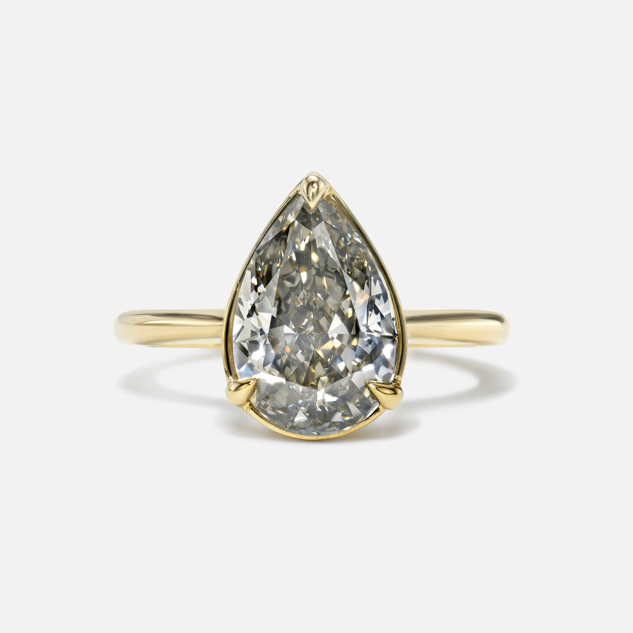 3.19ct Fancy Grey Pear Brilliant <br><b> Maggi Simpkins </b> | Pear Solitaire Ring