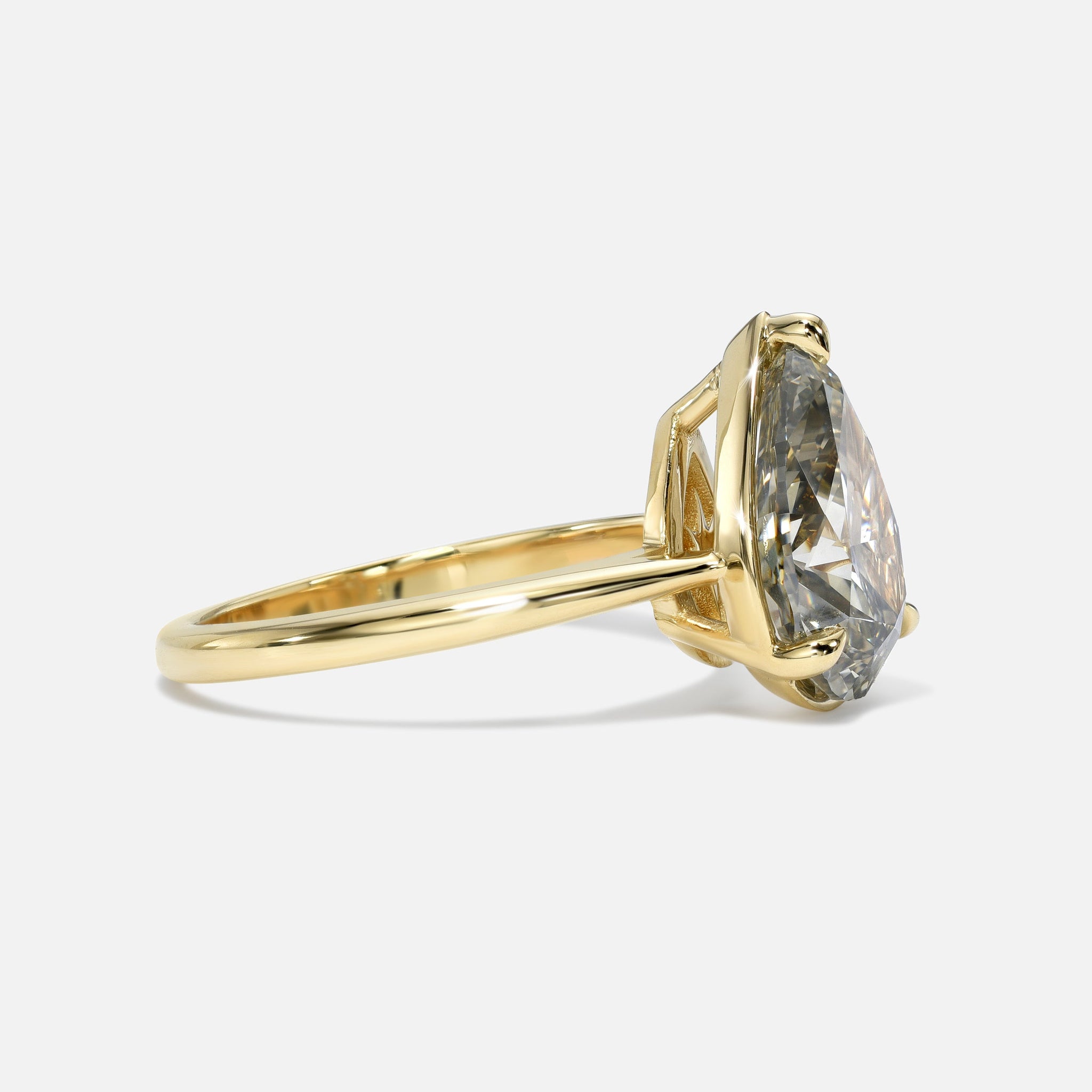 3.19ct Fancy Grey Pear Brilliant <br><b> Maggi Simpkins </b> | Pear Solitaire Ring