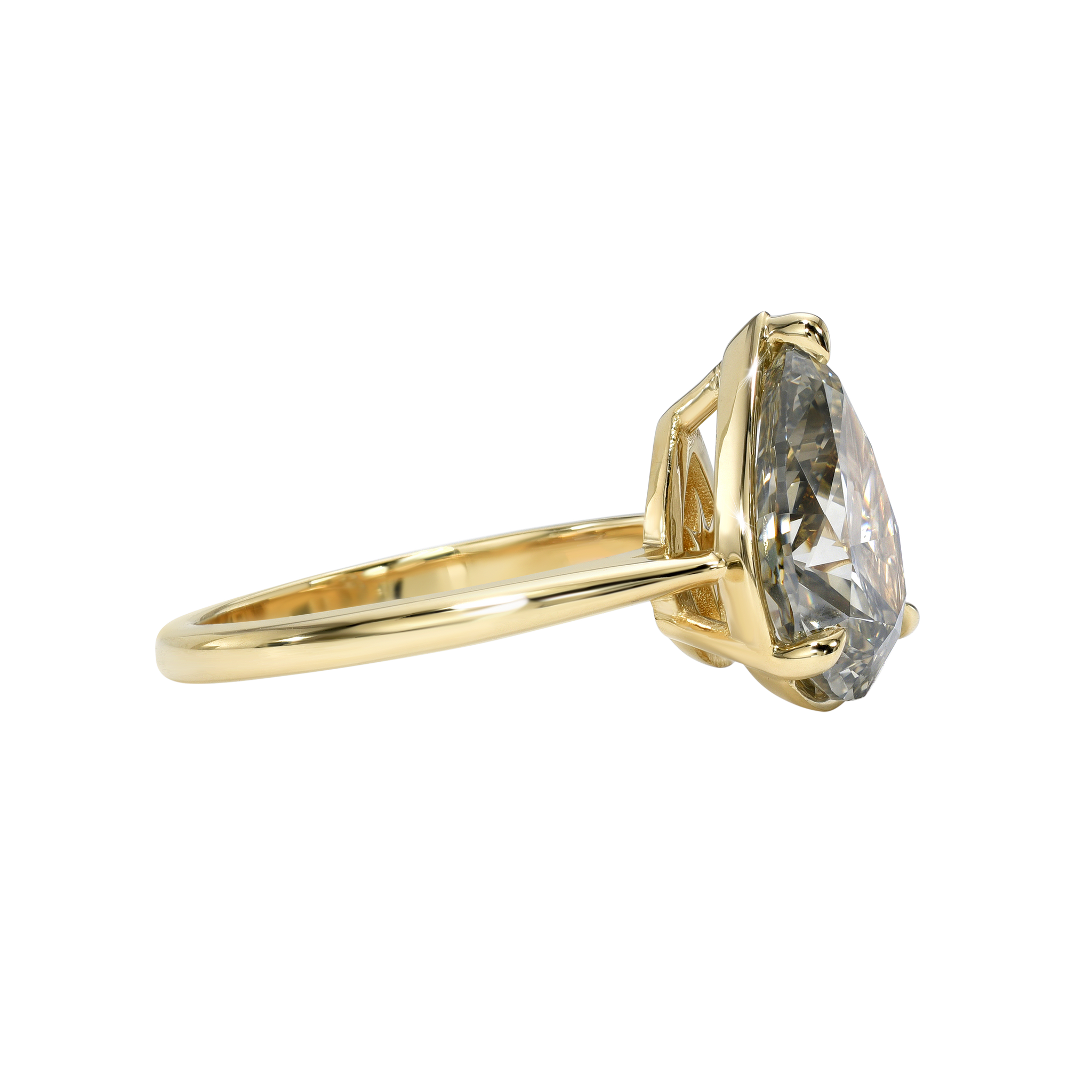 3.19ct Fancy Grey Pear Brilliant <br><b> Maggi Simpkins </b> | Pear Solitaire Ring