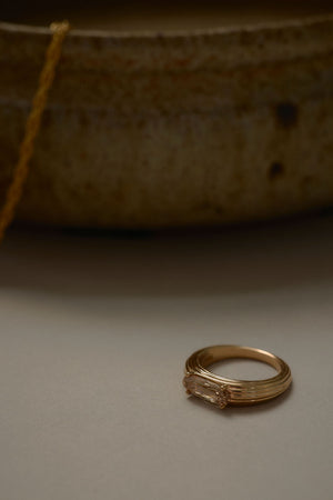 1.26ct Moval Brilliant <br><b>June Rings</b> | Champagne Juno