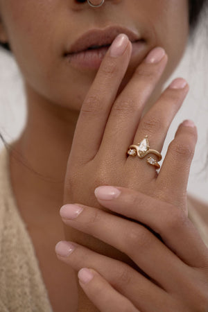 1.28ct Geo Pear Step Cut <br><b> June Rings </b>| Geo Cut Pear Estelle