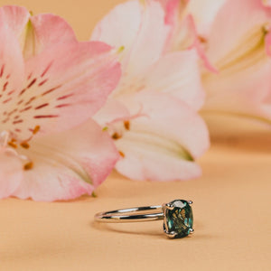 Maldives Oval Bi - Color Sapphire Engagement Ring - MTD