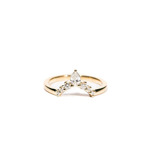 Astrid Kite Salt and Pepper Diamond Stacking Engagement Ring Set - MTD