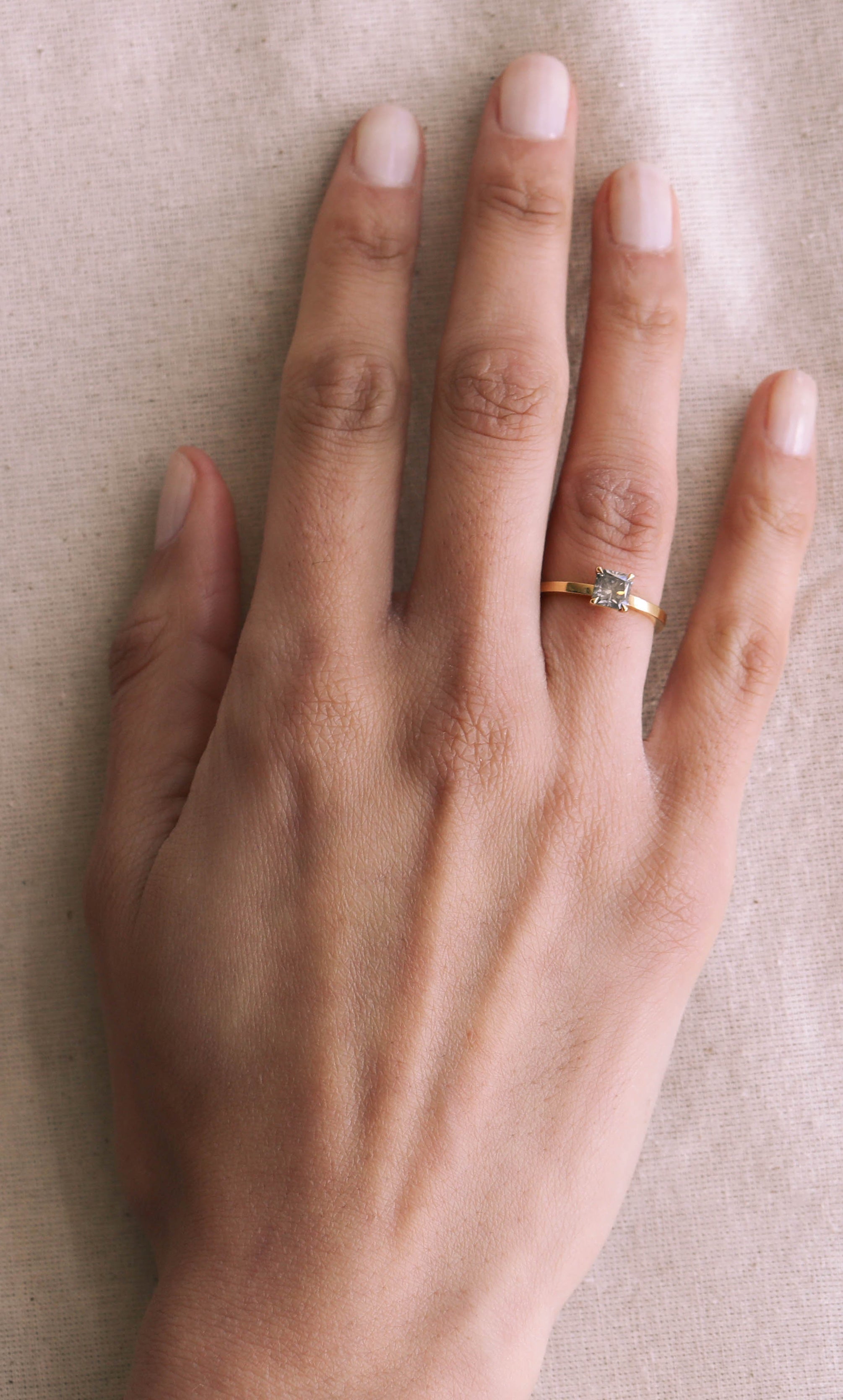 The Umbriel Ring by East London jeweller Rachel Boston | Discover our collections of unique and timeless engagement rings, wedding rings, and modern fine jewellery.