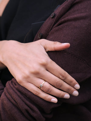 The Umbriel Ring by East London jeweller Rachel Boston | Discover our collections of unique and timeless engagement rings, wedding rings, and modern fine jewellery.