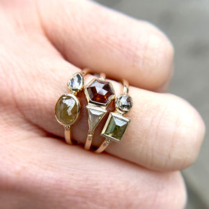 1.20cttw Oval and Pear Rosecuts <br><b> Jilian Maddin </b>| Aria Ring
