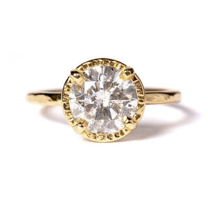 1.80ct Round Brilliant <br><b> Melissa Tyson Designs </b>| Silver Lining Hammered Halo Engagement Ring