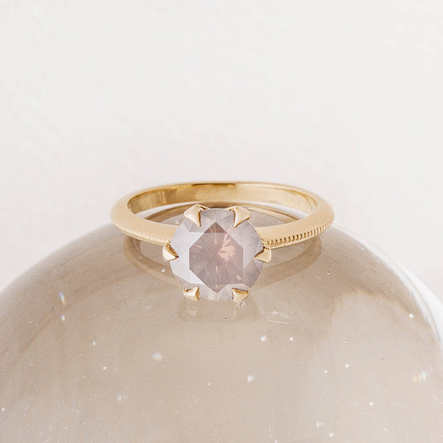 2.03ct Opalescent Grey Round Brilliant <br><b> ATTIC </b>| Simone Ring