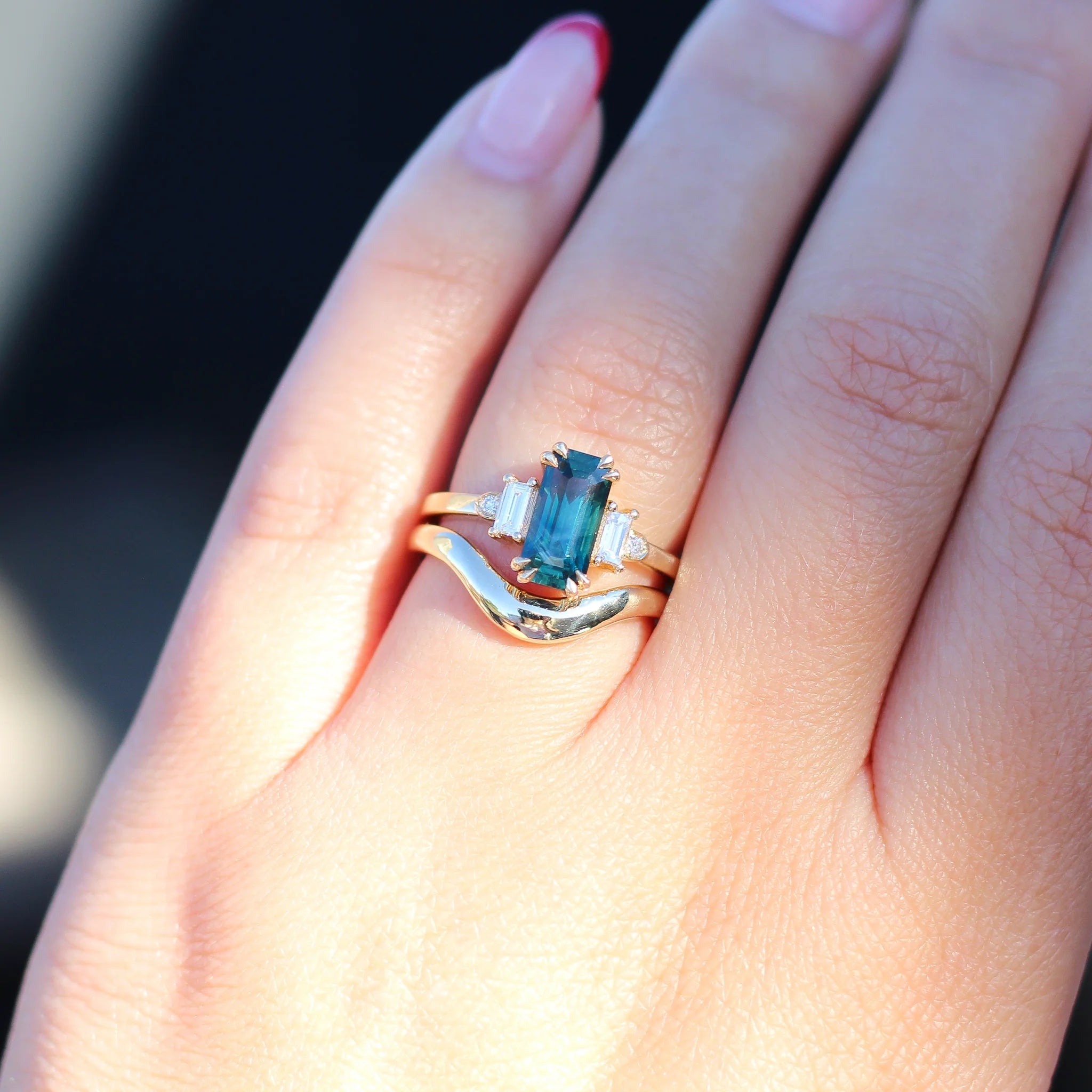 2.08ct Cut Corner Rectangle Step Cut Sapphire <br><b> Yuliya Chorna Jewellery </b>| Misceo Ring