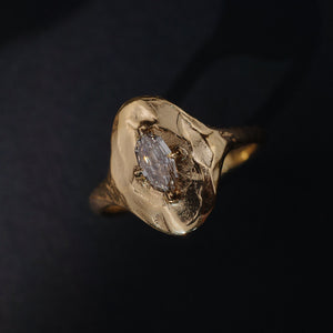 0.27ct Geo Marquise Step Cut <br> <b>We Are Arrow</b> | Champagne Diamond Shield Ring