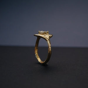 0.27ct Geo Marquise Step Cut <br> <b>We Are Arrow</b> | Champagne Diamond Shield Ring