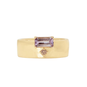 0.78ct Cut Corner Rectangle Step Cut Sapphire <br><b>Emily Warden Designs </b>| Lavender Sapphire Cigar Band
