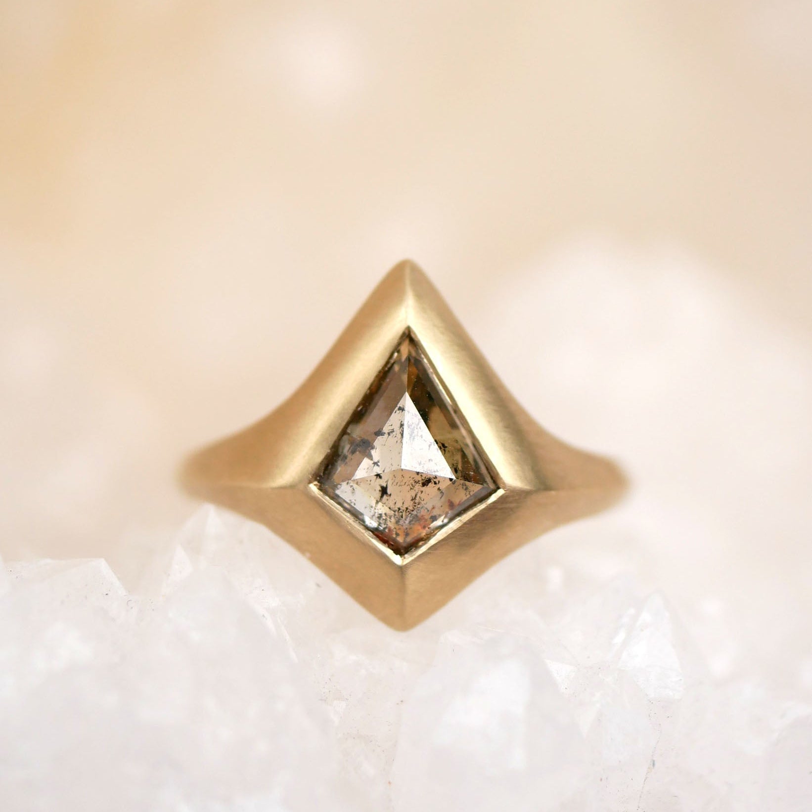 1.44ct Kite Rosecut <br><b> Emily Warden Designs </b>| Rustic Kite Diamond Signet