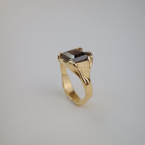 3.30ct Cut Corner Square Rosecut <br><b> We Are Arrow </b>| Molten Cognac Diamond Signet