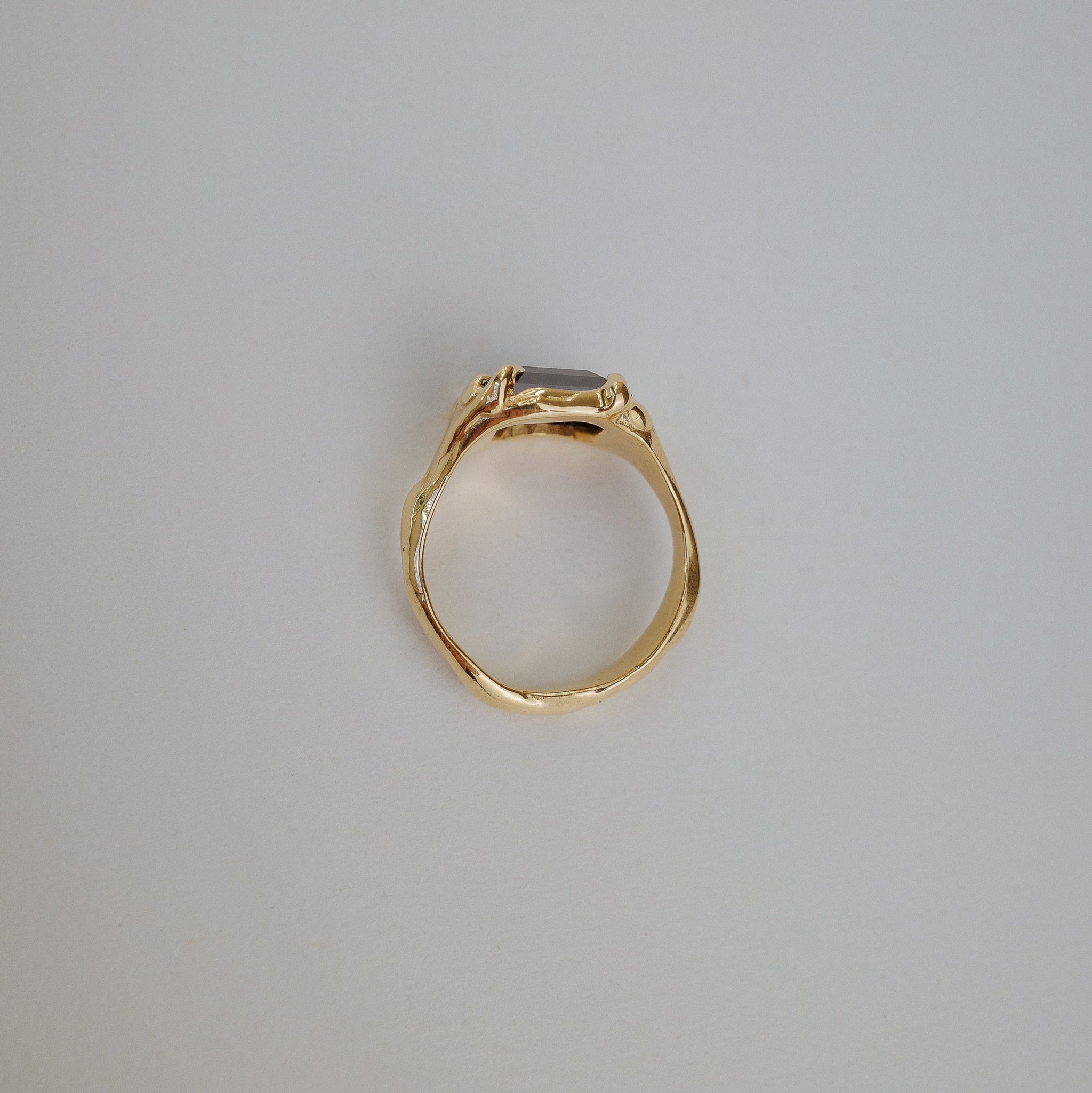 3.30ct Cut Corner Square Rosecut <br><b> We Are Arrow </b>| Molten Cognac Diamond Signet