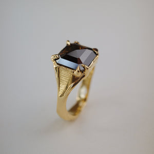 3.30ct Cut Corner Square Rosecut <br><b> We Are Arrow </b>| Molten Cognac Diamond Signet