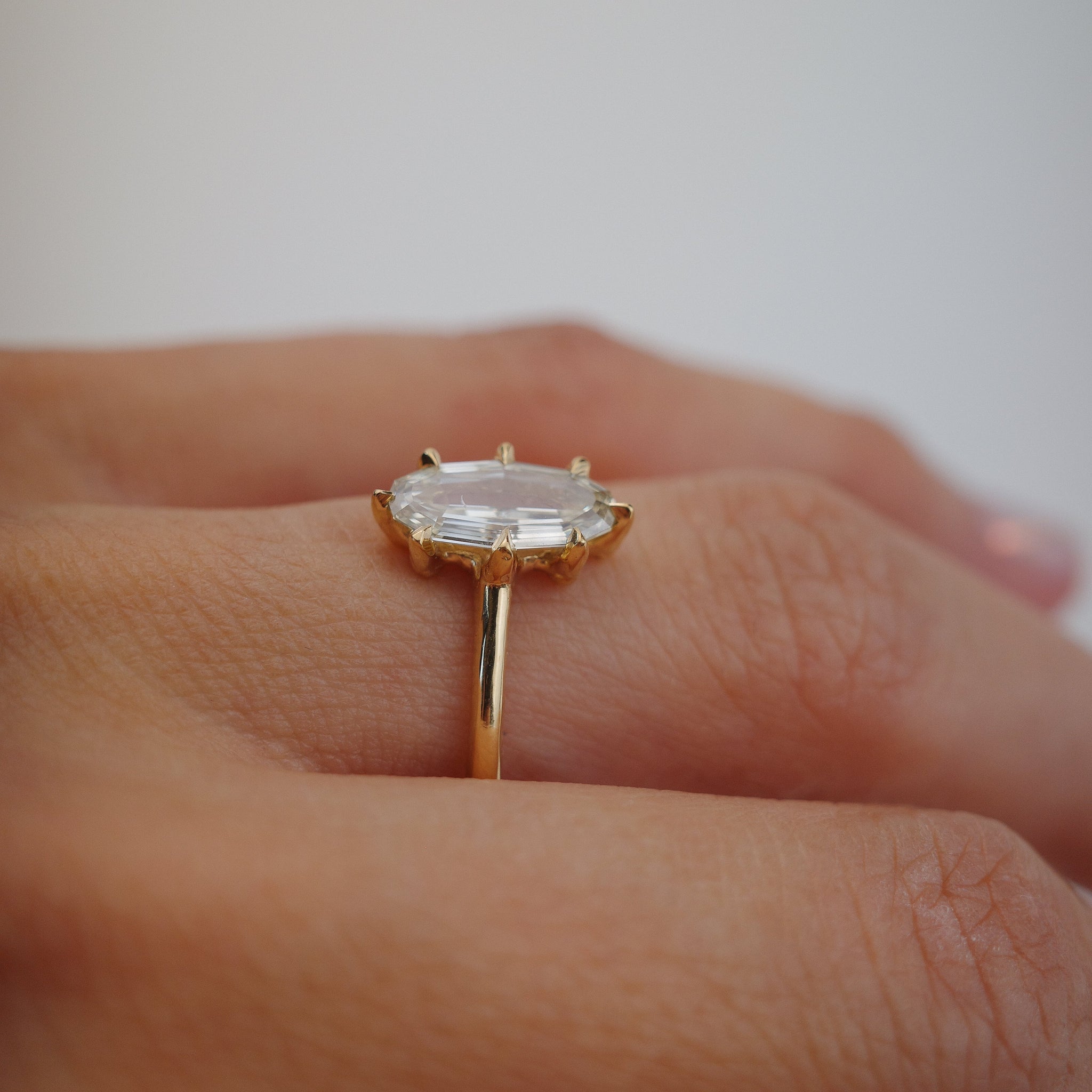 1.01ct Geo Oval Step Cut <br> <b>We Are Arrow </b>| Champagne Diamond Solitaire