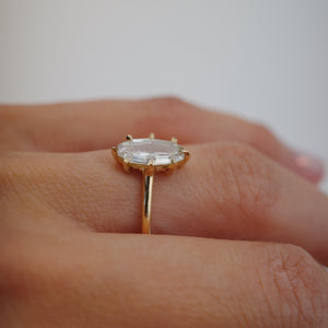 1.01ct Geo Oval Step Cut <br> <b>We Are Arrow </b>| Champagne Diamond Solitaire